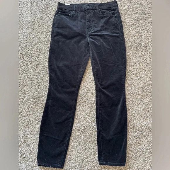 Mother High Waisted Looker Ankle Pant Black Velvet Size 29 NWOT - Picture 1 of 4